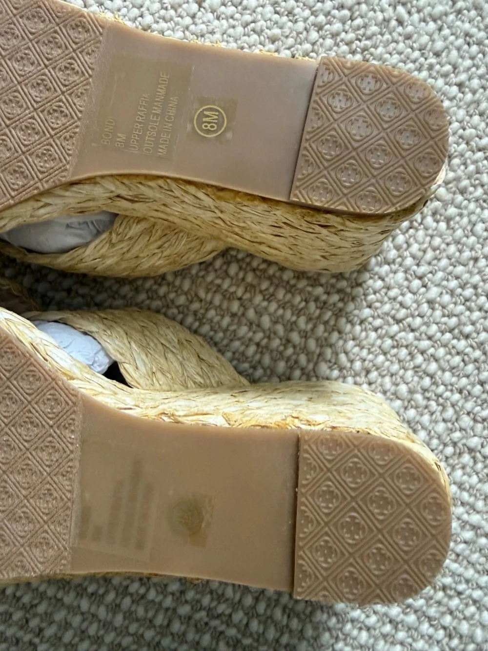BEACH by Matisse Bondi Raffia Wedge Sandals Natural Size 8